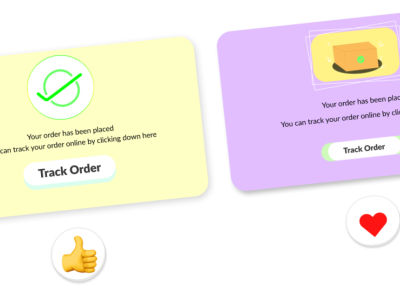 Order confirmation UI design