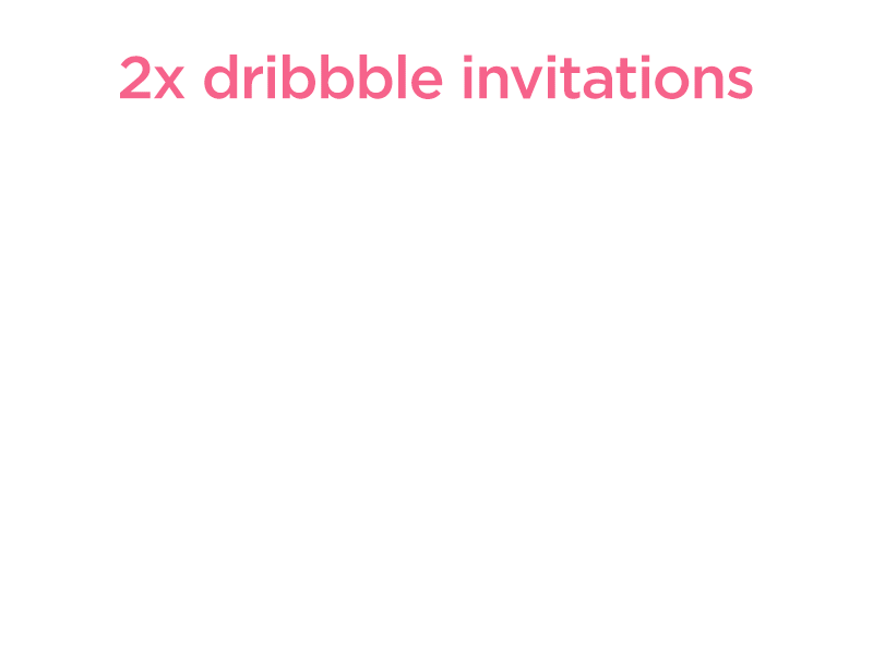 2 dribbble invitations 1x 2x animate animation dribbble flat gif invitation invite pink ui ux