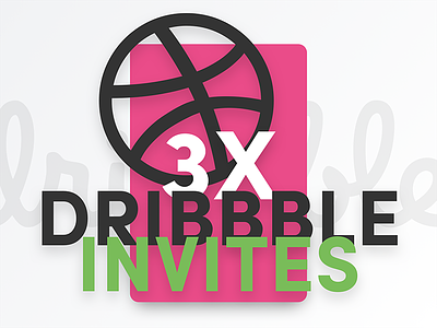 3x dribbble invites 1x 2x dribbble flat invitation invite pink shadow ui ux