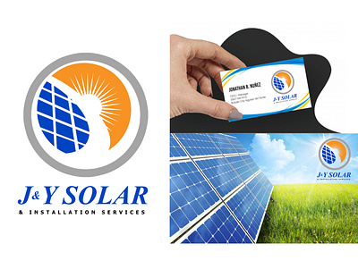 JY Solar branding business card logo