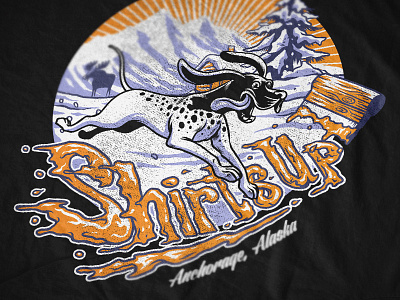 Shirtsup Dog anchorage bazzier cartoon alaska design dog illustration screen printing t shirt design tees