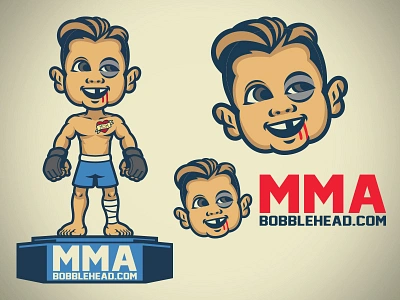 MMA bobblehead bobblehead cartoon character company logo logo set mascot mma set