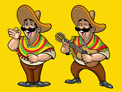 Mexican Mascot set cartoon character design identity logo mascot mexican restaurant vector