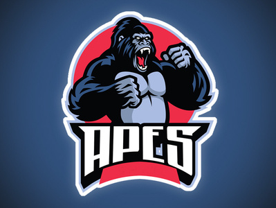 Apes Logo mascot ape bazzier character design esport esportlogo gorilla illustration logo mascot microstock monkey vector