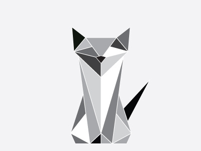 Logo, Susanne Jepsen (Agent & Manager) bw cat crystal fold logo origami paper