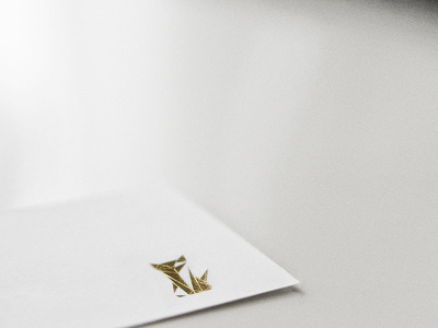 Business card foil gold origami