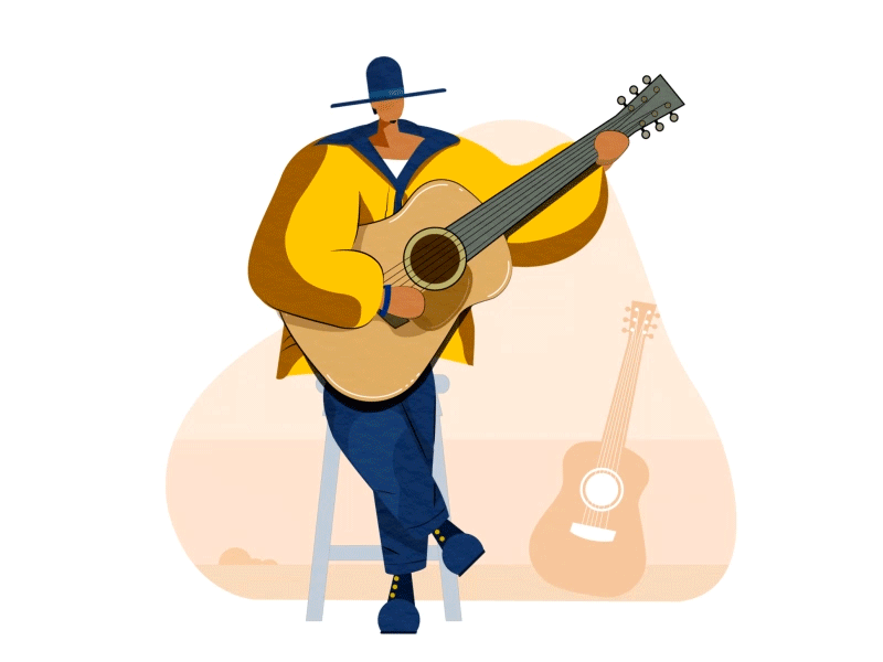 Guitarist 2d animation guitar guitarist illustration motion graphic music musician vector