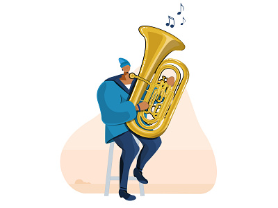 tuba player clipart