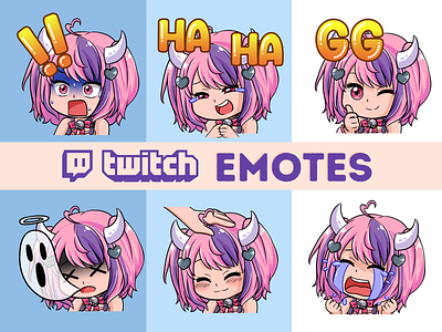 Twitch, Discord, Streamer Emotes anime chat chibi chibi art cute emotes discord emoji emote emotes sticker stream streamer streaming twitch vtuber youtube