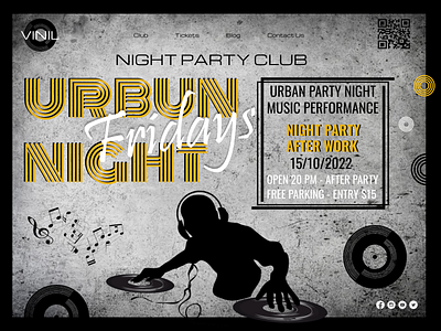 Vinil Night Party design graphic design illustration music party ui web web design webdesign