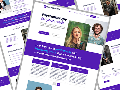 Psychotherapy for your needs- Landing Page app branding design graphic design typography ui ux vector