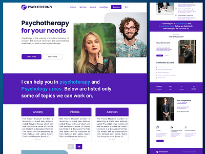 Psychotherapy for your needs - Landing Page app branding design graphic design typography ui ux vector