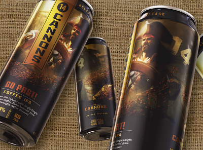 Go Fast Coffee IPA - 14 Cannons Brewing beer packaging branding can craft beer packaging