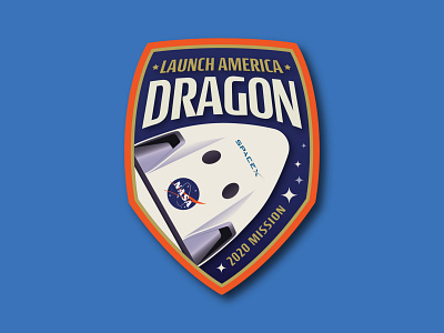 SpaceX Dragon Badge dragon nasa patch space space badge spacex spacex dragon