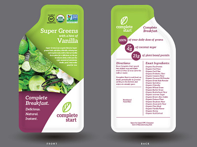 Complete Start Breakfast Mix breakfast drink mix greens nutrition packaging
