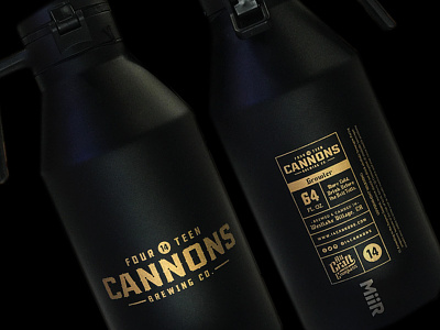 14 Cannon Growlers beer black gold bottle brewery brewing container craft beer growlers packaging