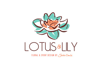 Lotus & Lily brush flower lily logo lotus