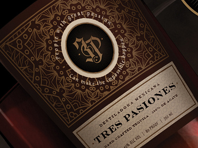 Tres Pasiones Tequila Branding bottle branding liquor logo packagedesign tequila