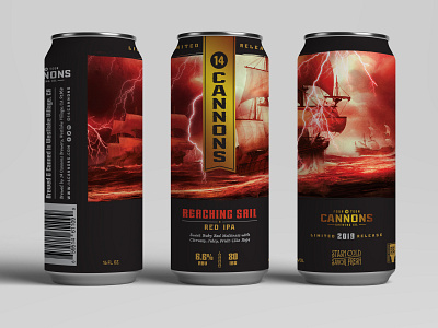 14 Cannons Reaching Sail Red IPA beer branding can craft beer ipa packaging packaging design