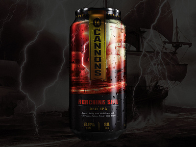 14 Cannons Reaching Sail Red IPA beer branding craft beer ipa packaging packaging design