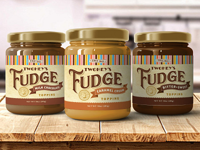 Twohey's Fudge Jars branding fudge ice cream jar packaging parlor retro vintage