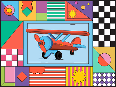 Airplane 🛩️ 2d abstract adobe adobe illustration airplane art artwork clear colorful colors design flat flat illustration graphic design illustration pattern shapes simple vector vector art