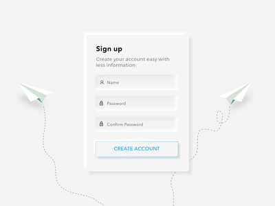 Sign up form - Numorphism UI ai android animation app art direction card flat icon ios login login form minimal minimalist mobile numorphism numorphism signup ui ux website