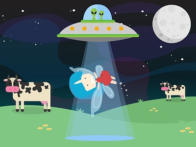 National UFO Day alien bingo cow fairy field pixie space spaceship ufo