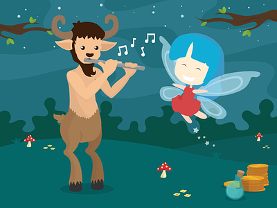 The Pixie and the Faun bingo dance faun flute forest lindar magical pixie