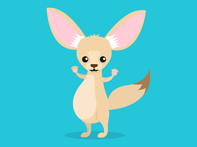 Fergus the Fennec Fox! animal big cute desert drawing ears fennec fox illustrator sand tail wild