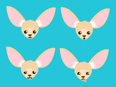 Many Faces Of Fergus The Fennec Fox animal cute desert drawing ears emotions face fennec fox illustrator sand tail