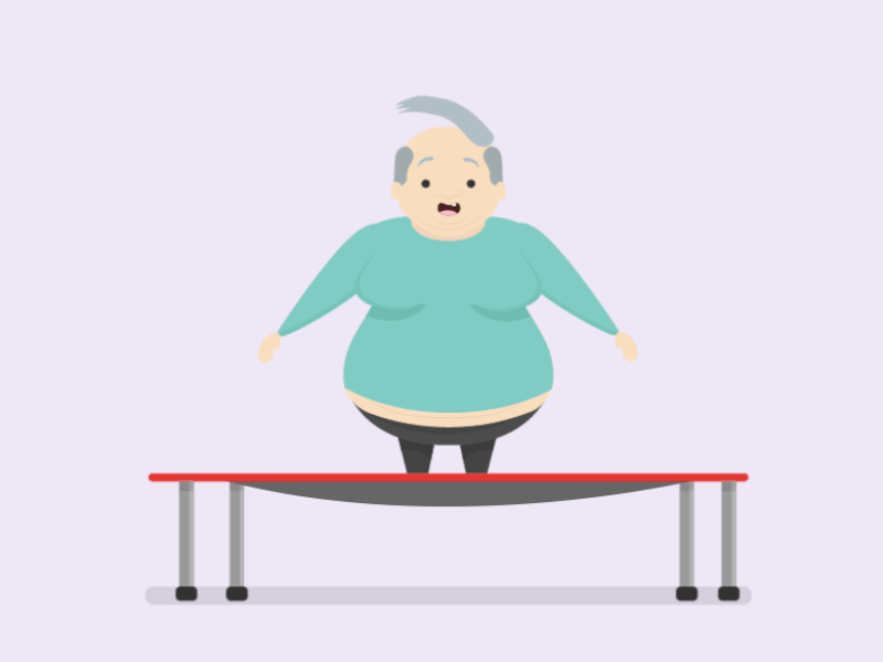Bounce Bounce Bounce.. after animation bounce effects fat flat gif jump man old trampoline