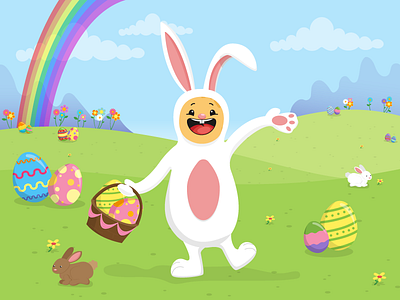 Easter Bunny! bingo bunny chocolate circus design easter egg flat peanut rainbow scene