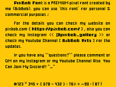 PixBob Font - Premium Pixel Fonts (Sample Paragraph) bibbob