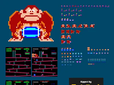 Donkey Kong Sprites and Tiles Free Download bibbob design donkey kong free free items game pixel retro game sprites tiles