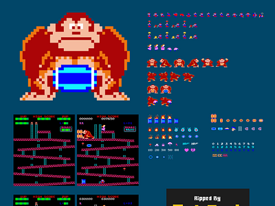 Donkey Kong Sprites and Tiles Free Download