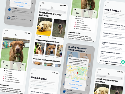 Animal Shelter Mobile App Prototype design graphic design mobile app design ui user experience user interface