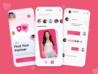chat app and dating app UI