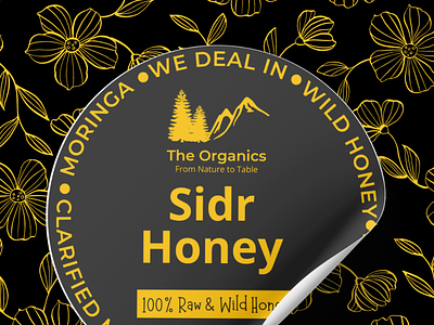 Honey Jar Lid Stickers black and yellow package design graphicsbyzobia honey jar packaging honeyjar product design product package design product packaging sticker design