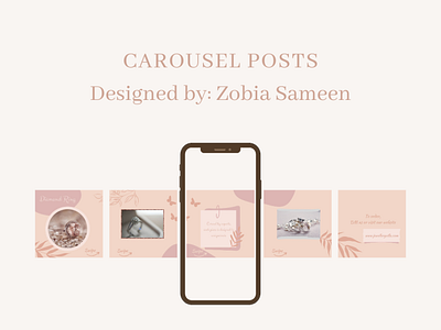 Carousel post designed for a jewelry brand | graphicsbyzobia carousel post graphicsbyzobia instagram carousel post design social media marketing social media post