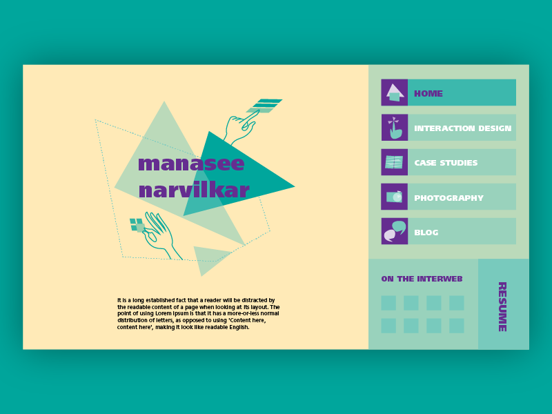 Landing Page for personal website by Manasee Narvilkar on Dribbble