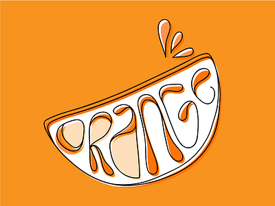 Orange doodle lettering orange tangy