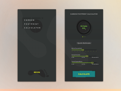 Carbon Footprint Calculator 004 carbon footprint calculator daily ui dark ui environmentally conscious reduce your footprint