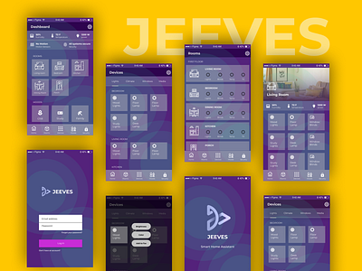 Jeeves, A Smart Home Automation App android app design connected home figma home automation iot smart home app uiux user interface