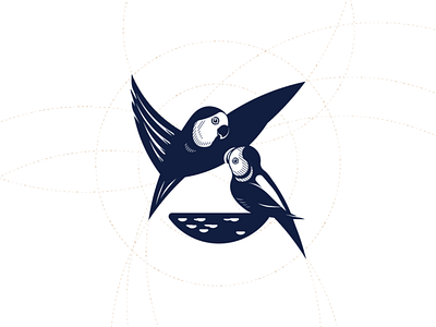 Lovebird birds logo parrot