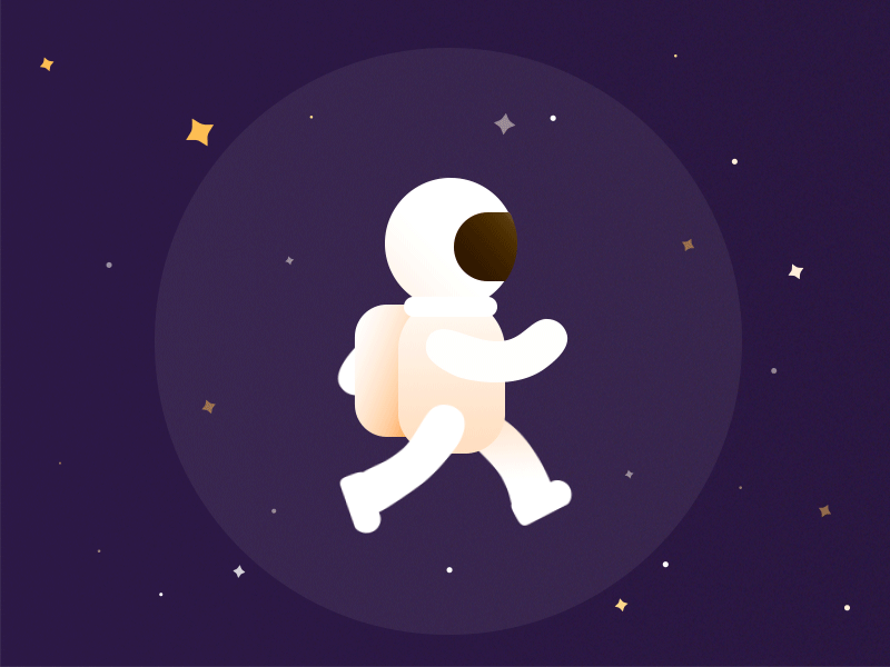 漫步的小太空人 Walking little astronaut astronaut gif 动效 太空 宇航员