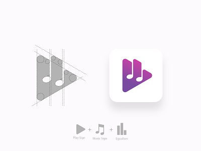Soundit Logo app branding grid logo logo design logo grid music