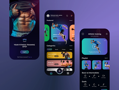 Fitness/Gym mobile app adobe xd branding dark mode dark theme figma fitness app gym app interface design invision ios mobile app ui ux uxui design