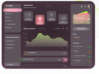 Digital Banking Dashboard UI dark mode admin dashboard admin theme admin ui analytics banking app banking dashboard banking ui dashboard ui digital wallet finance stats ui user dashboard ux wallet app web app