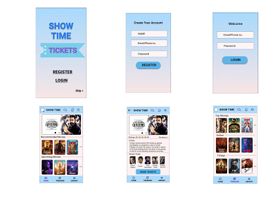 SHOW TIME TICKETS app logo product design ui ux